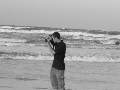 Mike Pic taking Pic Ocean BW